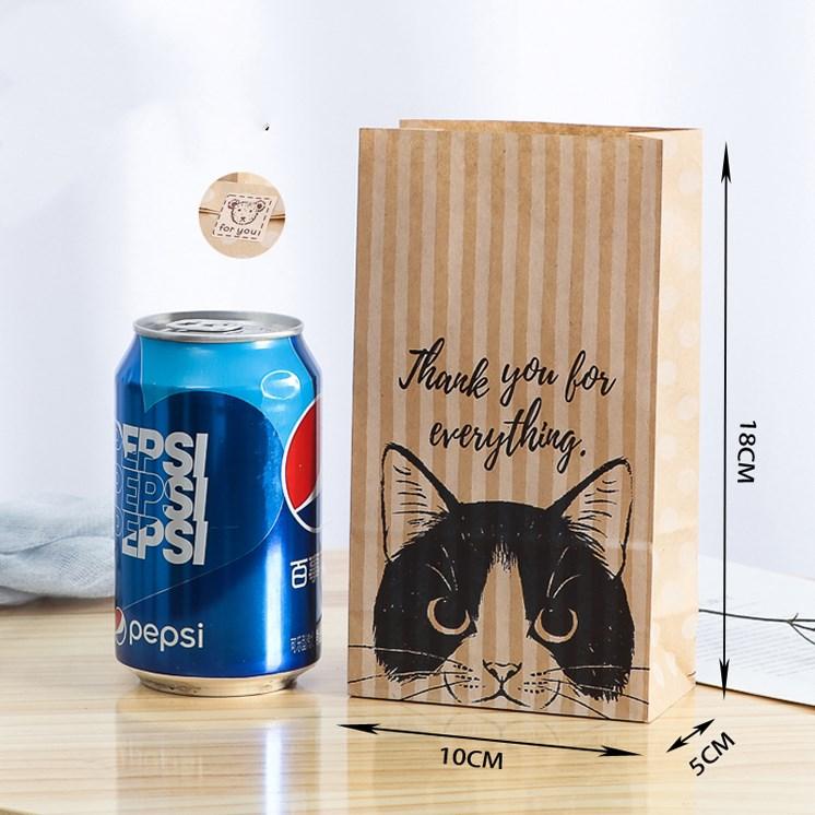 

25 шт. подарочный пакет из крафт-бумаги для кошек, конфет, печенья, свадебная упаковка, сувениры на день рождения, котенок, маленькая упаковка для поделок, подарок 25 pcs