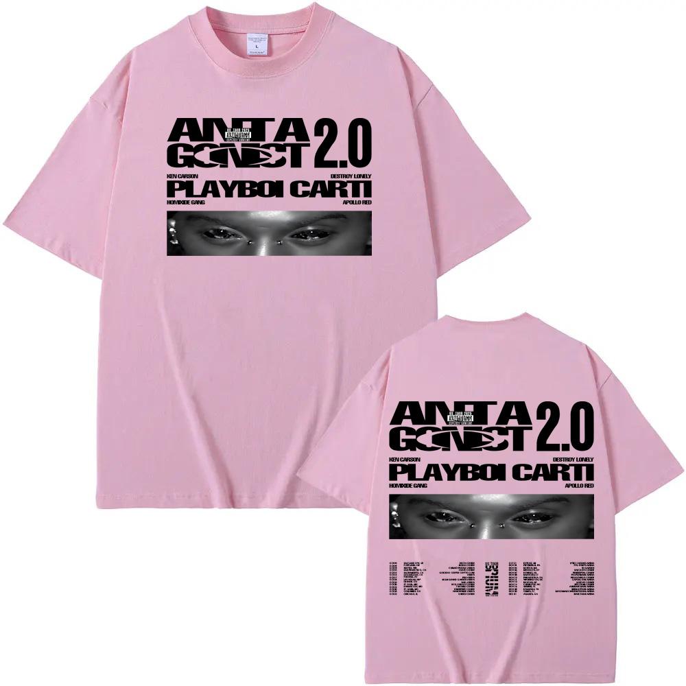 Camiseta Playboi Carti-Antagonist TOUR Gráfica Hip Hop 100%Algodón Alta Calidad Camiseta Casual Ropa Punk Estilo del Mismo Cantante