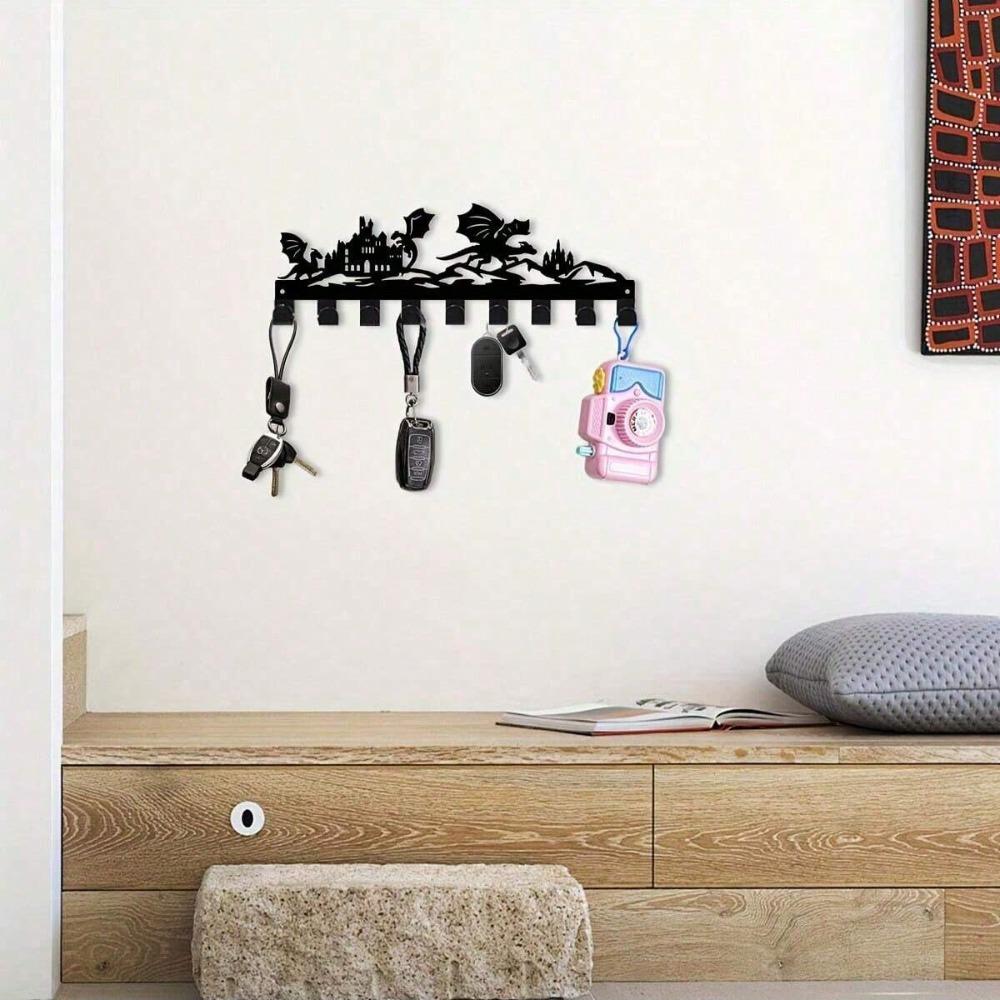 Castle Dragon Key Hanger Durable Metal Space Saving Design Modern Hallway Decor Housewarming Gift