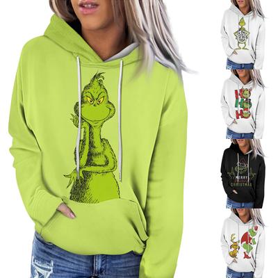Kadın Modası Günlük Uzun Kollu Noel Baskılı Sweatshirt