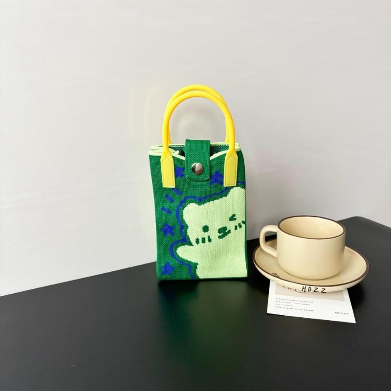 Premium Sense Ns Mobile Phone Bag New Cartoon Knitted Bag Dopamine Niche Versatile Messenger Shoulder Bag Handbag