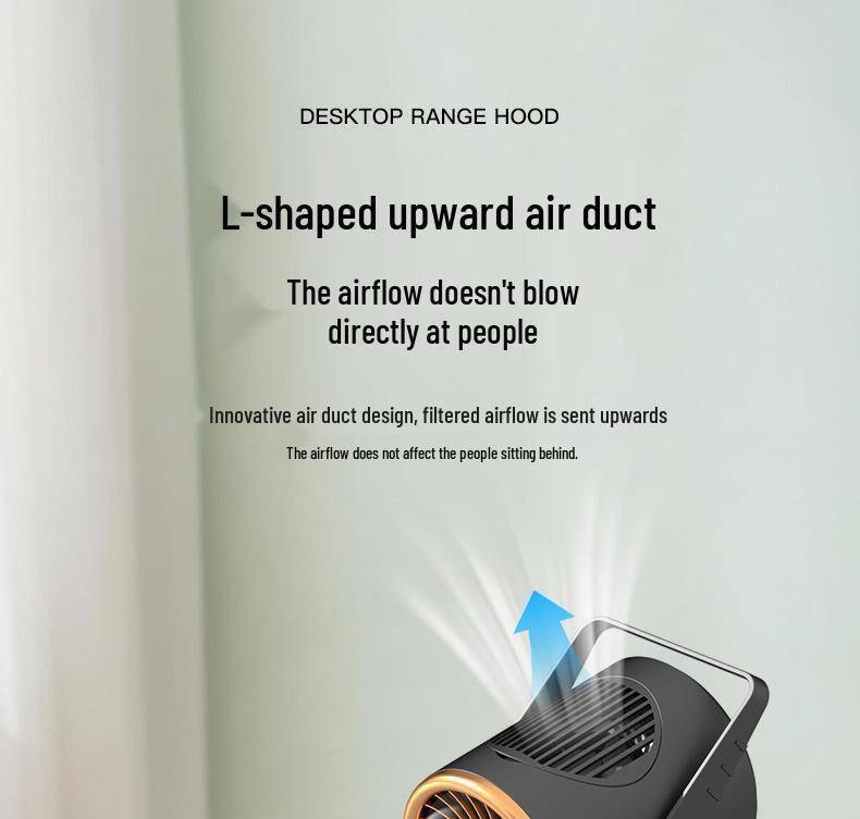 Portable High-Suction Desktop Range Hood for Kitchen, Camping, Hot Pot, and Barbecue Smoke Extraction