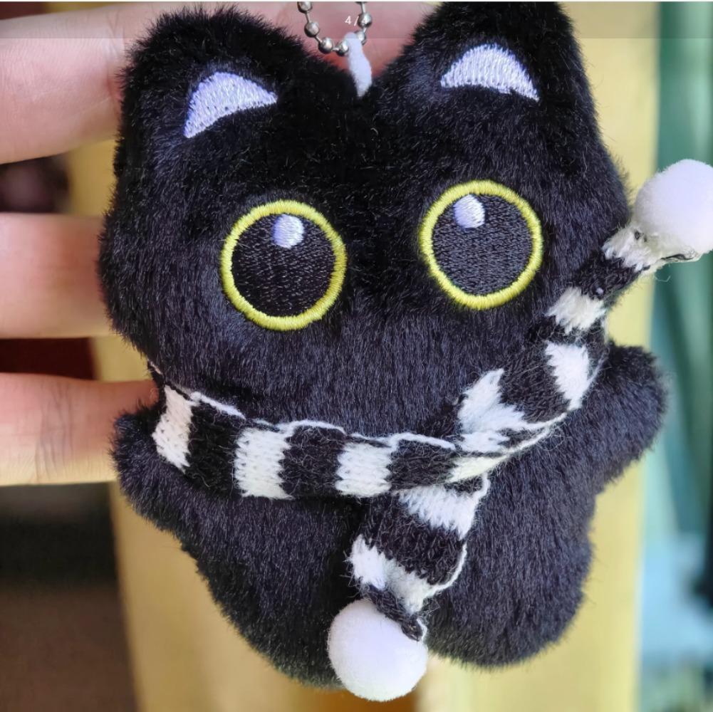 10cm Black Cat Plush Toy – Soft Mini Stuffed Animal Doll, Cute Pendant Pillow for Kids Birthday Gifts & Keychain Decor