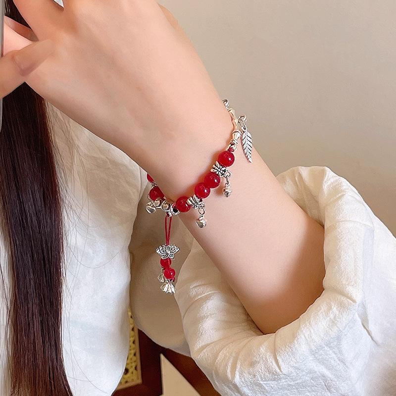Elegant Chinese-Style Adjustable Beaded Bracelet - Ancient, High-Grade Design for Women