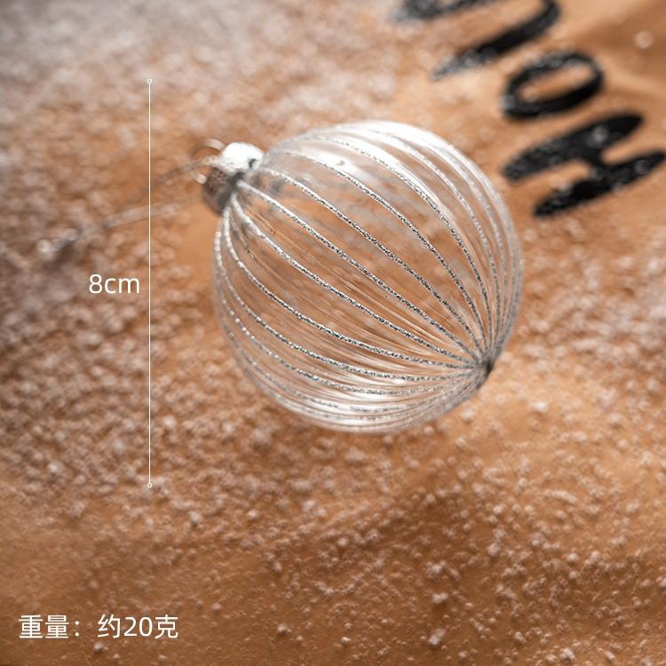 8/16cm Christmas Transparent Glass Ball Pendant Christmas Ball Xmas Tree Hanging for Navida Shining Xmas Pendant New Year Decora