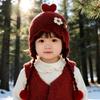 Windproof Function Kids Beanie Hat Flower Decor Toddler Hat Cute Girl Baby Cap  Baby Outdoor Trip