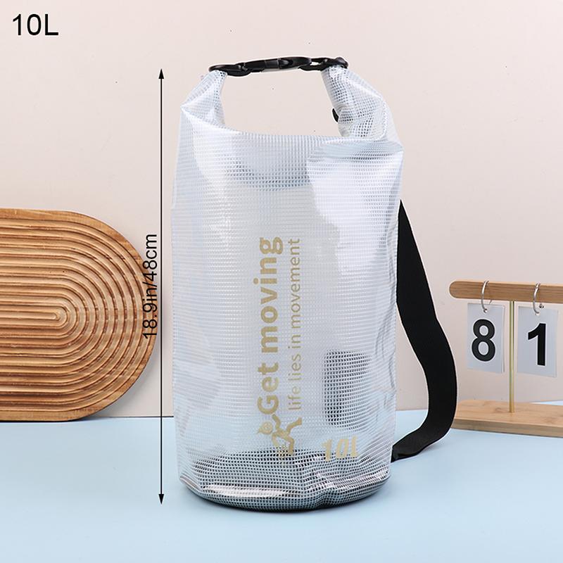 2L/5L/10L Pvc Wasserdichter Packsack Netzbeutel Tragbar Outdoor Sport Schwimmen Aufbewahrungstasche Pack Rafting Kajakfahren Camping