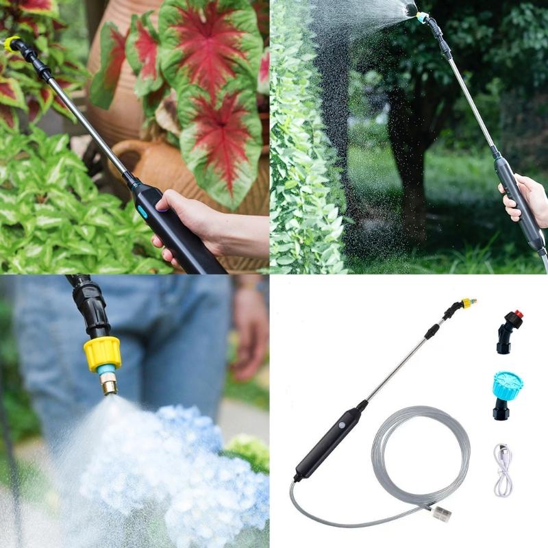 Electric Garden Sprayer 3 Nozzles USB Rechargeable Lightweight Plastic for Adjustable Water Sprayer Garden Irrigation