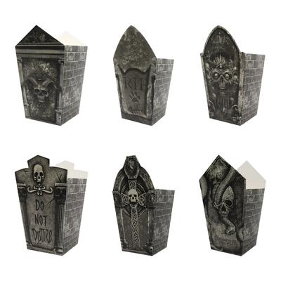 24 Pieces Halloween Coffin Candy Boxes 3D Tombstone Design Containers for Party Decorations