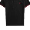 Polo Ralph Lauren Striped Logo Embroidered Vertical Button Short Sleeve Polo Shirt Men tops Black 710828371-001