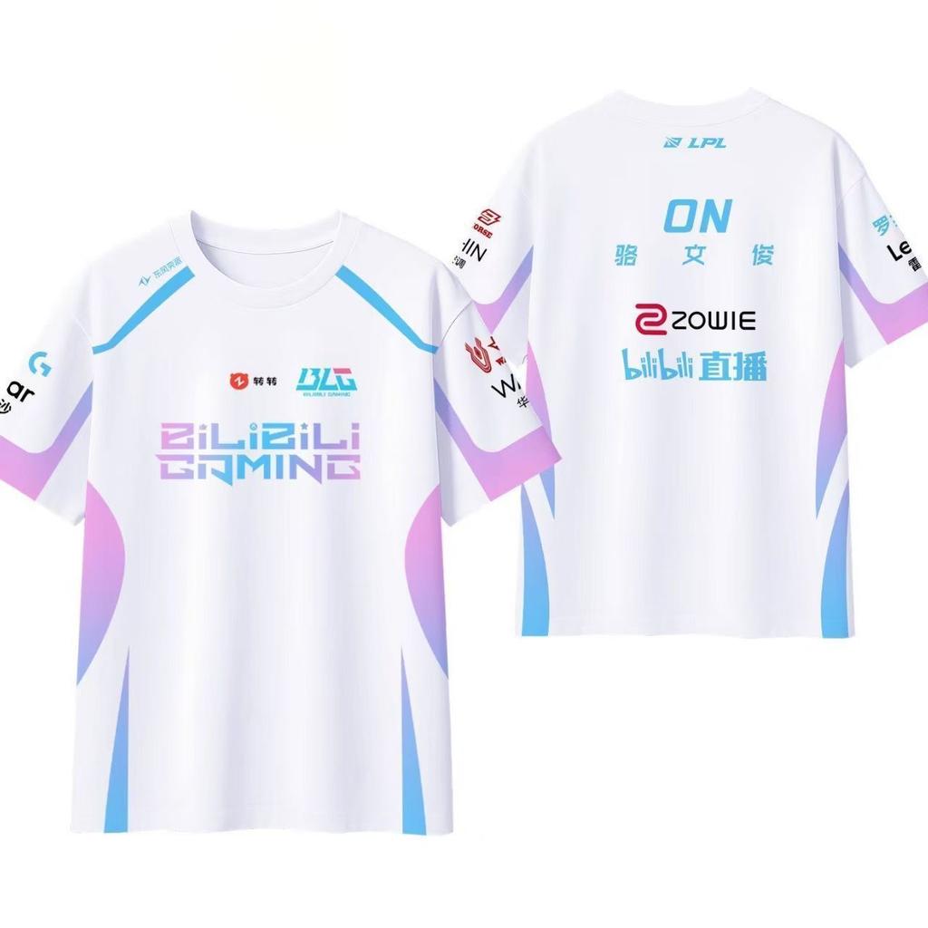 League of Legends BLG Uniform Trikot E-Sport T-Shirts LPL Fans ESports Spiel Support T-Shirts Unisex Kurzarm Oberteile T-Shirt