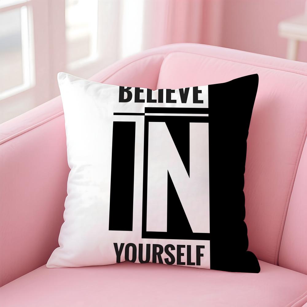 PPersonalized quotes Cushion Cover Pillow Case Soft Friendly Fabric  Concealed Zipper