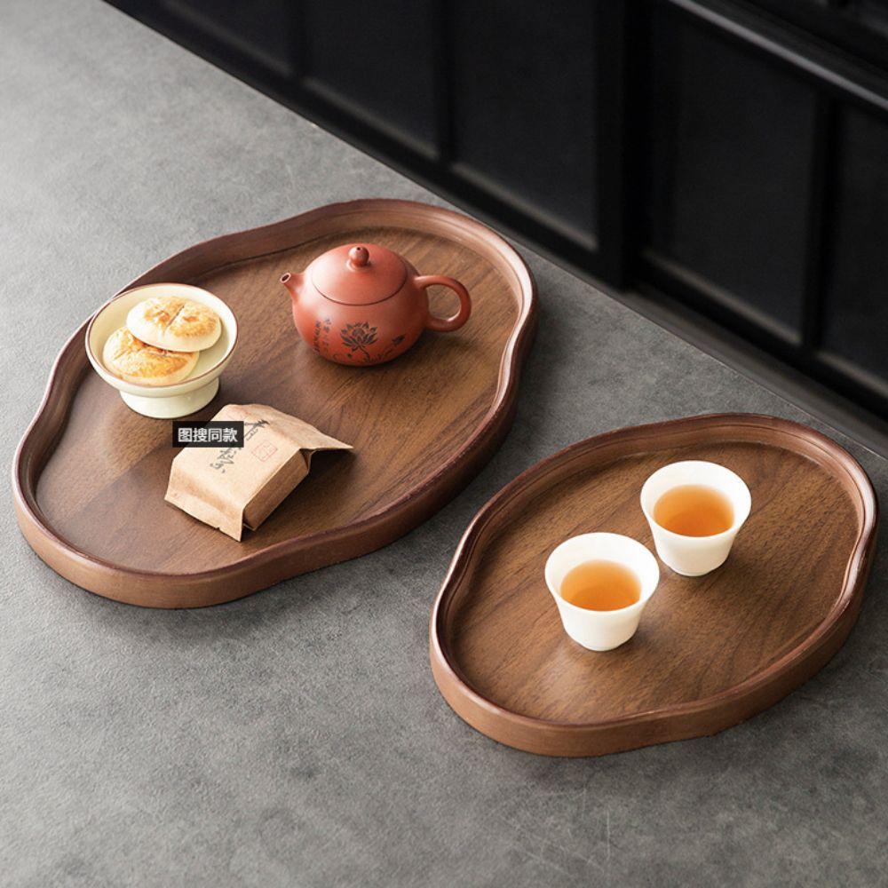 Chinese Style Bamboo Decorative Serving Tray Vintage Tea Tray Classic Bread Plate Afternoon Tea