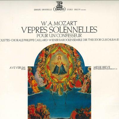 Disque LP THEODOR GUSCHLBAUER, WIENER BAROCKE - Mozart: Vêpres Solennelles Do Majeur ERX2174 ERATO 1976 Japon Classique Occasion