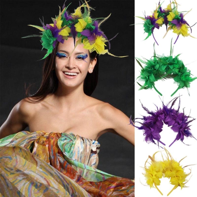 Feather Flapper Headbands Fat Tuesday Prom Dancer Headpiece for Party Carnivals Celebrations Headwear Hair Styling