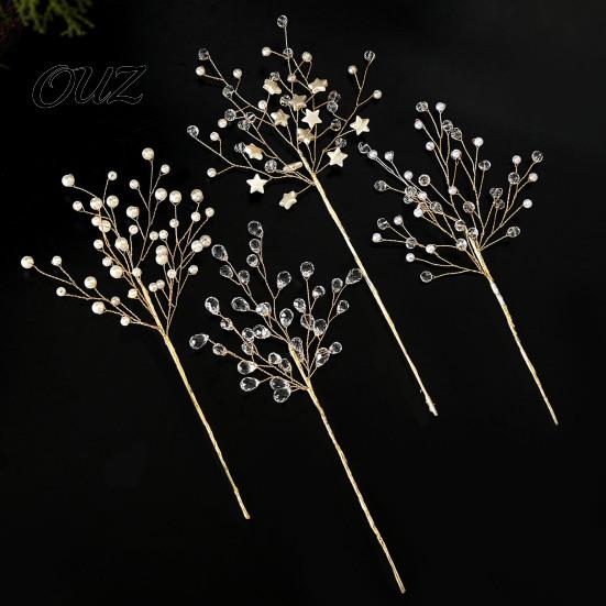 Feiertags-Blumenarrangement Perlen Kunstkristall Weihnachtsbaum-Stecker mit biegsamem Draht, Acryl-Perlen-Zweige Klare Perlen-Girlande für Arrangements,