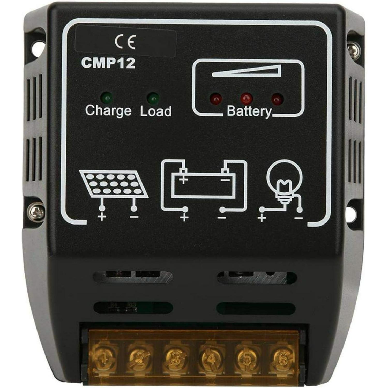 Solar Charge Controller,12V/24V CMP Intelligent Solar Panel Charge Controller with Over-Charge/Over-Discharge Protection for Small Solar Energy System Y1