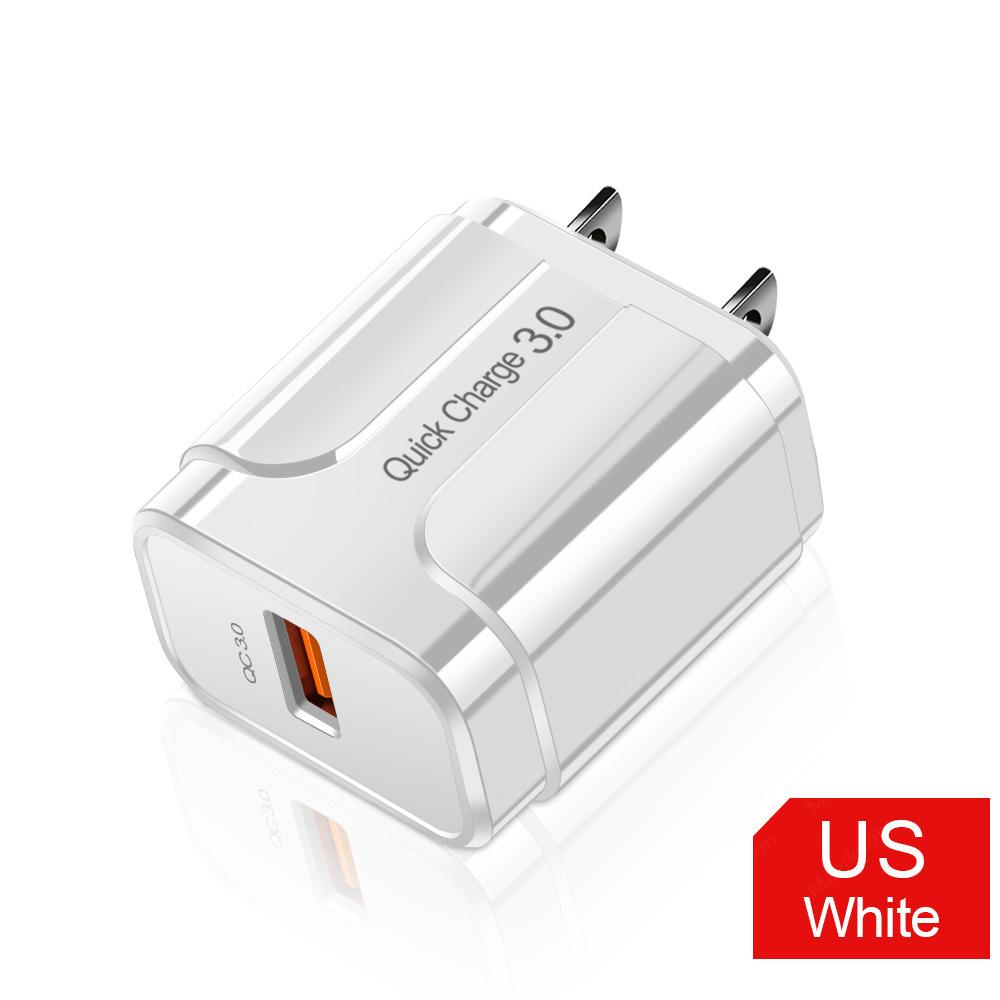 Carregador Rápido USB 18W Carregamento Rápido Adaptador de Energia para Celular Para iPhone Samsung Xiaomi Portátil Plug UE/EUA Carregador de Carregamento Rápido
