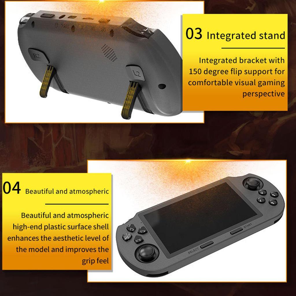 Handheld Retro Game Console, 4.5-inch 854x480 IPS Screen Portable Video Game Console, Built-in 64GB Classic Games, Supports 14 Emulators