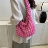 2024 Korean Girlish Wrinkled Cloud Underarm Shoulder Bag - Solid Color Commuting and Shopping Bag