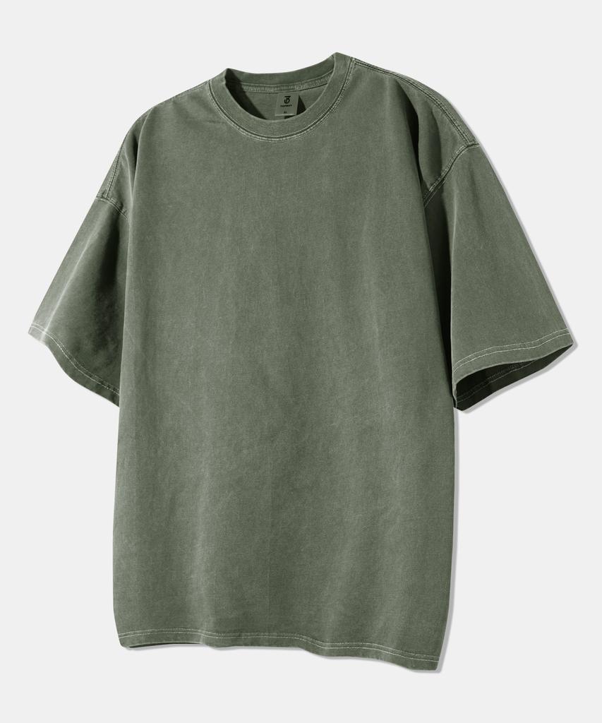 TOPBOY Heavy Duty Pigment Oversized Short Sleeve T-Shirt Light Khaki