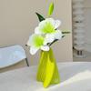 Lily Green Decorative Floral Arrangement in Ceramic Vase - Luxury Artificial Flowers for Living Room Decor