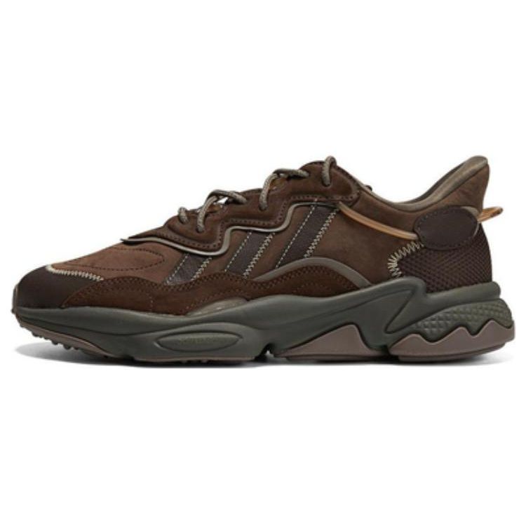 Adidas Originals Ozweego Suede Athletic Shock Absorbing Non-Slip Durable Low-Top Lifestyle Shoes Men Sneaker Brown GY9925