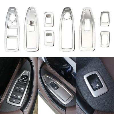 Car Windows Lift Control Buttons Panel Trim Cover for BMW X1 F48 2016-2022 LHD 4Pcs/set Decorative Sticker Interior Accessories