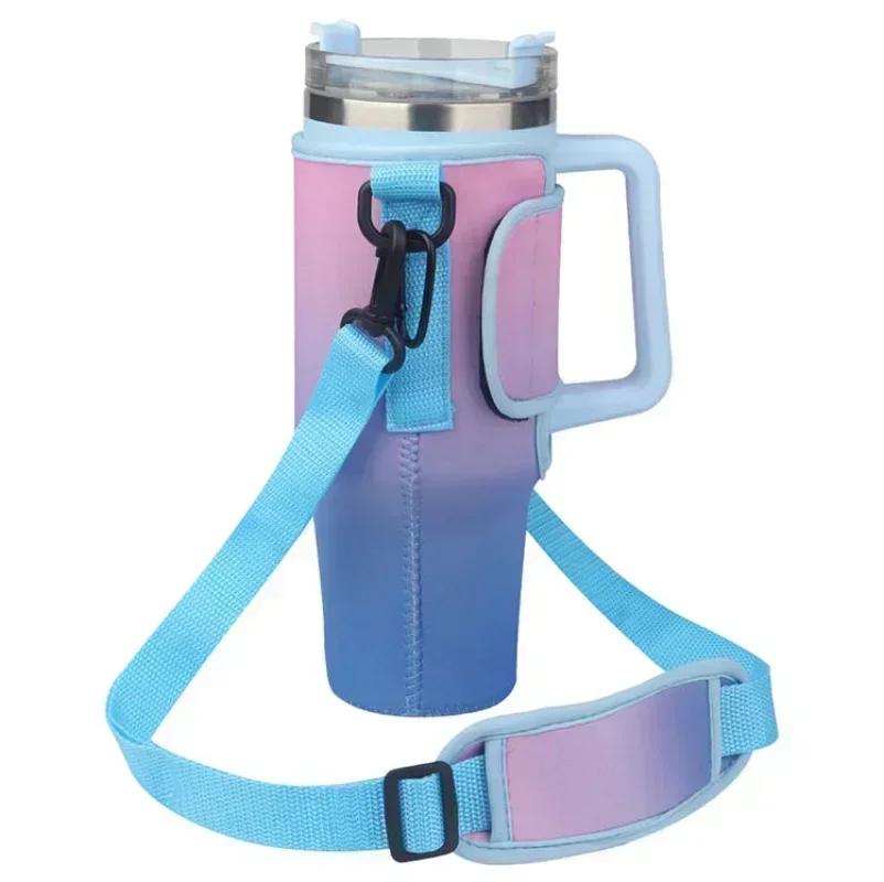 40oz Water Bottle Carrier Bag Pouch Cover for Thermos Water Bottle Holder Adjustable Shoulder Strap Mug Cover
