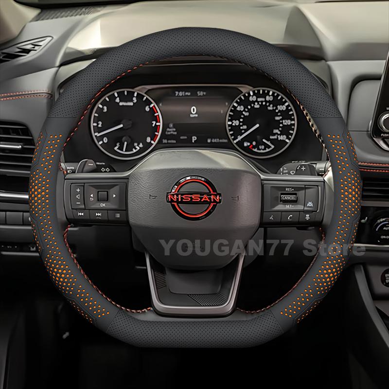 Leather Car Steering Wheel Cover For Nissan Rogue 2024-2026 Covers For Covers Auto Interior Nissan Rogue Accessories 2025