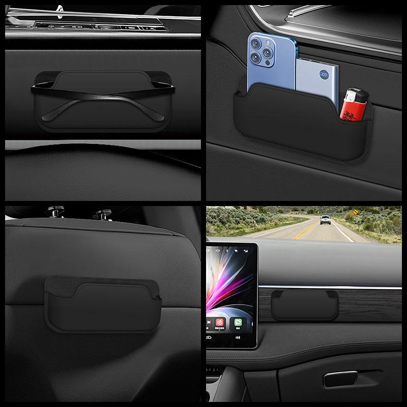 Sunglass Holder for Car Multi-Functional Stick-On Glasses Storage Box Seat Gap Organizer Auto with Small Item Storage Universal
