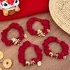 Cartoon Pony Hair Ring  Year Festive Red Hair Band Tie Horse Tail High Elastic Year Of The Horse Hair Ornament Accessories