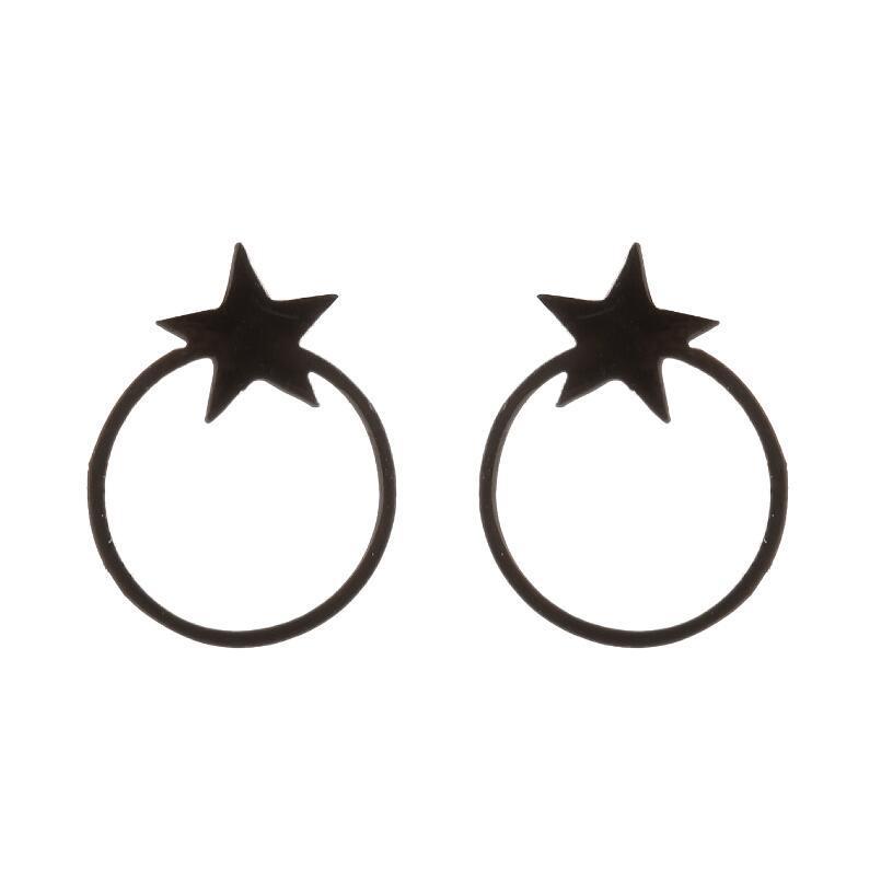 Stainless Steel Hip-Hop Punk Smiley Face & Cupid Angel Earrings