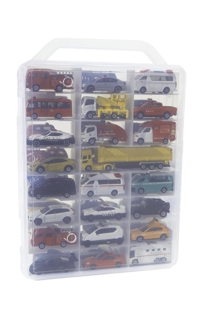 Benrii Tomica Storage Case with Handle, Double-Sided Storage for Mini Cars, Holds Up To 48 Hot Wheels Mini Cars