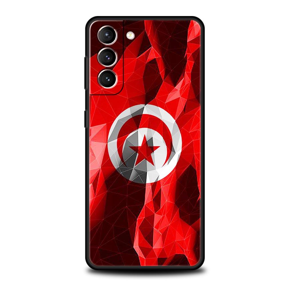 

Tunisia Flag Phone Case For Samsung Galaxy S26 Ultra S25 Plus S24 FE S23 S22 5G S21 S20 Cover Black Soft Samsung S24 Plus