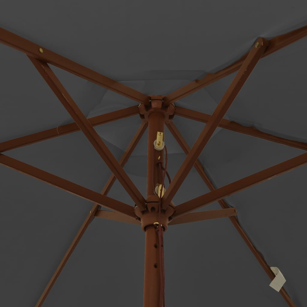 Anthracite Sun Umbrella with Wooden Pole 196 X 231 Cm