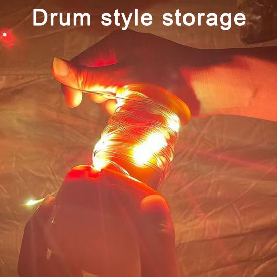 10M Retractable Outdoor Camping Light USB Rechargeable String Light Waterproof Stowable Fairy Lamp Decoration Tent Hanging LED Lantern