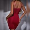 Women's -color Fishbone Form-hugging Short Dress