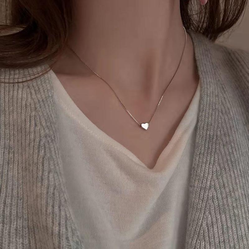Small Love Necklace Female New Female Collarbone Chain Ins Style Simple Internet Celebrity Temperament Collarbone Pendant Necklace