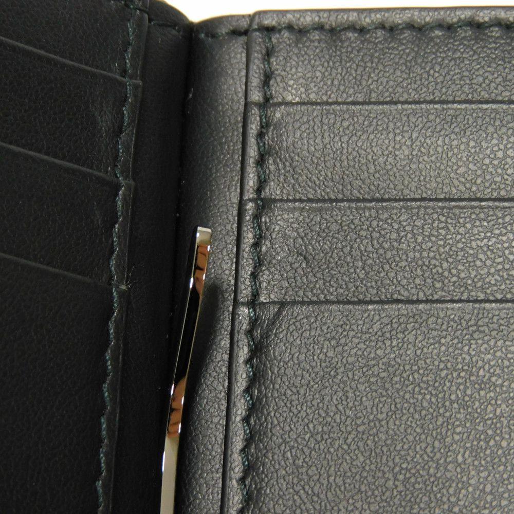Used 10656 Oblique Jacquard Money Clip Wallet 2ESBH069YSE_H03E 7941 Current Card Case Logo Metal Black Men's from Japan