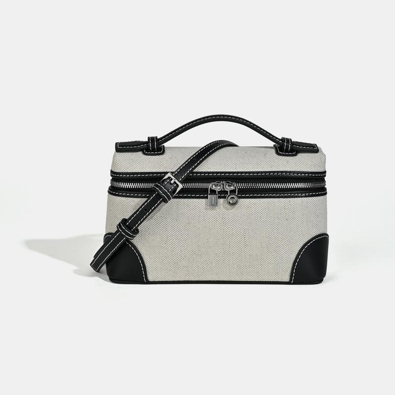 New LP19 Mini Shoulder Bag Real Cowhide Canvas Gigi Messenger Bag Box Bag