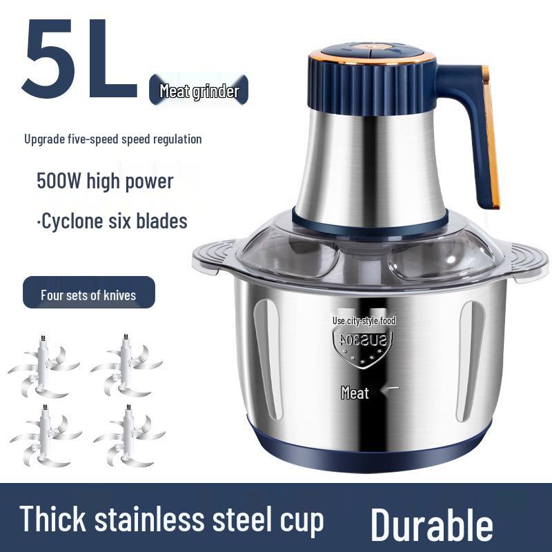 5L Stainless Steel Automatic Meat Grinder & Food Processor
