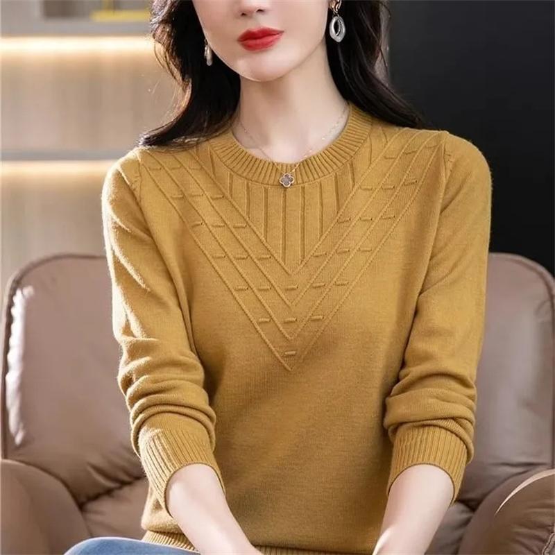 Women's Knitting Tops Autumn Winter Foreign Sweaters Mother's Loose Coat Slim Pullover Blouse Ladies Jacket
