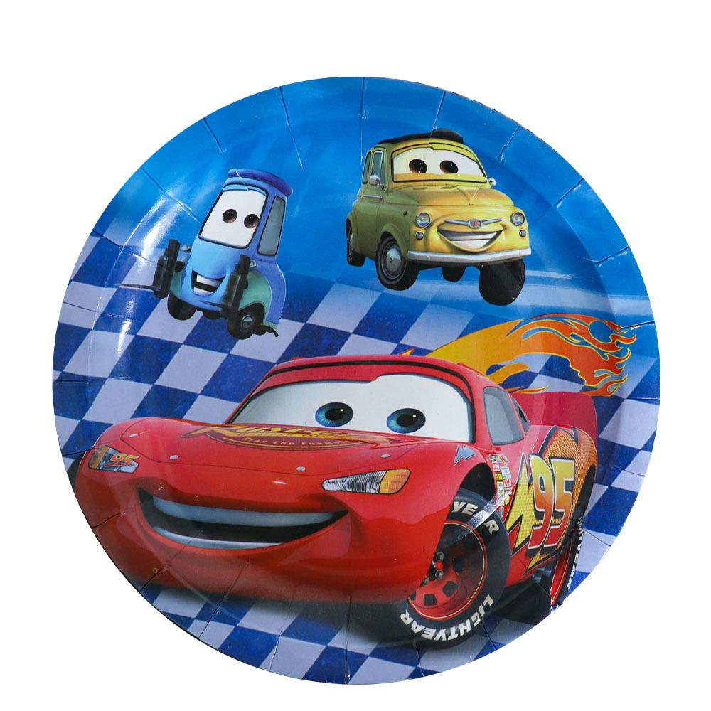 Płomień Samochód Urodziny Party Supplies Jednorazowa Zastawa Stołowa Talerzyki Papierowe Kubki Papierowe Ręczniki Papierowe Dekoracja Urodzinowa dla Chłopców Trójwymiarowa