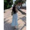 Sweet Little Flying Sleeves Floral Dress Women's Small Short Skirt Summer Waist