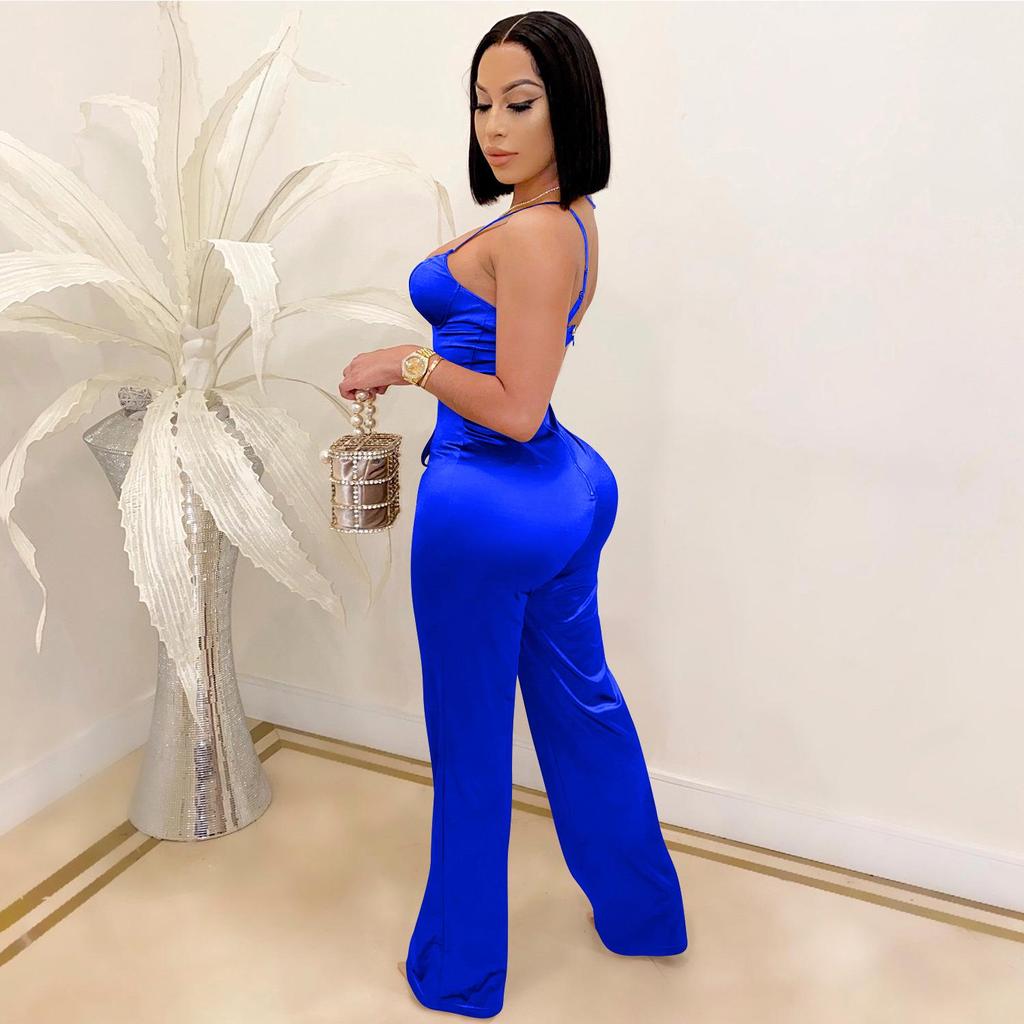 X3717 Sexy Jumpsuit: Gerade Hosen, Lässiger Chic für Europa & Amerika