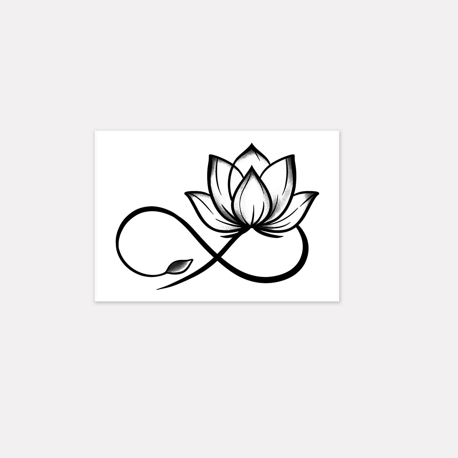 

Lotus Infinity Symbol Collarbone Tattoo Sticker, Waterproof And Long-Lasting, Women S Chest Advanced Sense Simulation Tattoo 10*7