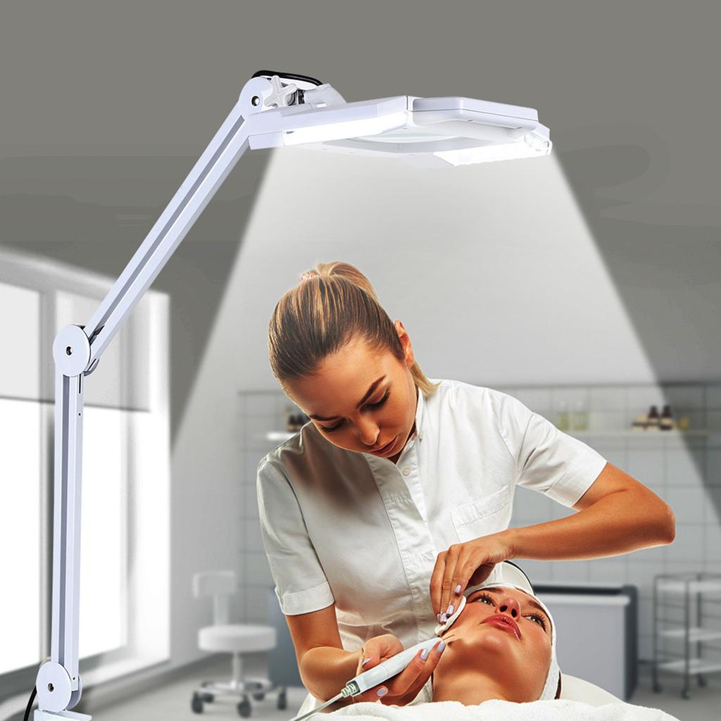 Upgraded 5X Illuminated Desktop Magnifying Lamp with Clamp Swivel Medical Beauty