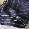 Vintage Navy Blue Silk Square Scarf Women 100% Mulberry Breathable Neck Protection Professional Light Mature Style Small