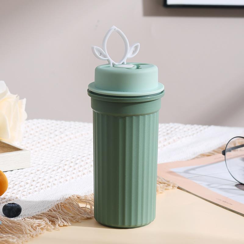 Simple Plastic Water Bottle Sealed Portable Coffee Cup for Office Outdoor 350ml KTY